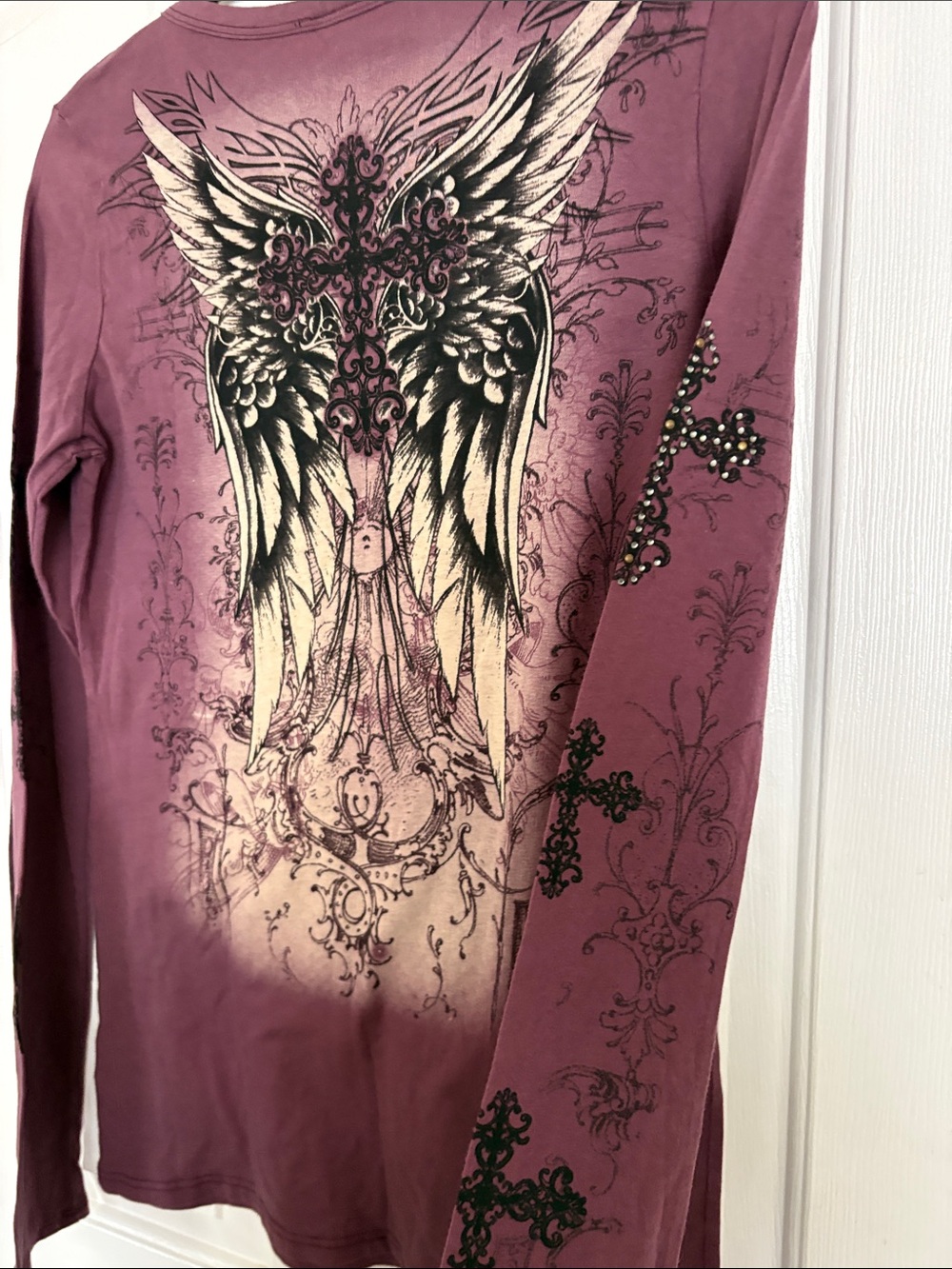 Women's Long Sleeve Graphic Tee in Mauve - Picture 4 of 5